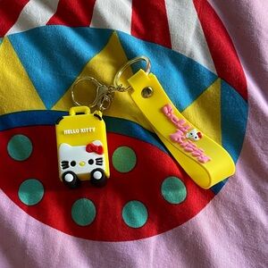 NWOT Hello Kitty Yellow Luggage Keychain with Strap